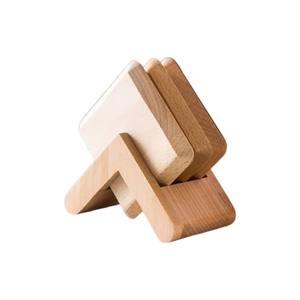 Juego de posavasos de madera personalizado Logotipo grabado con láser Esteras para tazas de té y café Proveedor OEM de Vietnam - Product Image 2