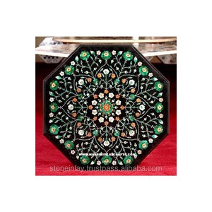 Latest Production Top Quality Product Black Marble Inlay Pietra Dura <b>Table</b> Top With Creative Design Handmade Product For Buyers - Product Image 1