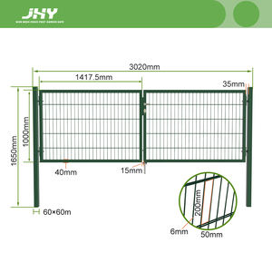 Panneau de clôture de jardin extérieur en fer double 656, treillis à double fil anti-rouille personnalisable, <span class=keywords><strong>portail</strong></span> - Product Image 1
