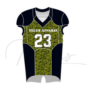 Prix d'usine OEM, uniforme de football américain personnalisé, 12 panneaux, court, respirant, séchage rapide, 100% polyester, ensemble de maillots en gros - Product Image 1