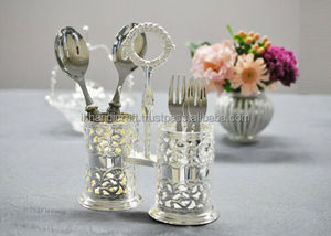 ชั้นวางของแบบมีที่จับคู่ทำจากโลหะชุบด้วยเงินคู่หรูหรามาใหม่ที่ตัดตามแบบที่กำหนดเอง - Product Image 4