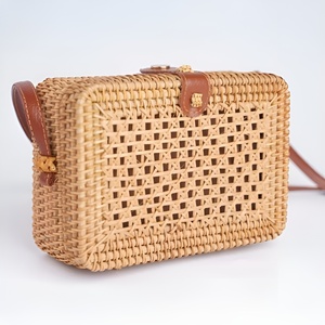 Bolso bandolera de ratán para mujer, tejido a mano, de la mejor calidad, bolso de mano natural con correas. - Product Image 6
