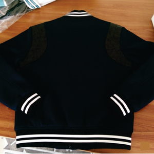 Classic Black and <b>White</b> Varsity <b>Jacket</b> Premium Letter <b>man</b> Style with Striped Ribbing custom design - Product Image 2