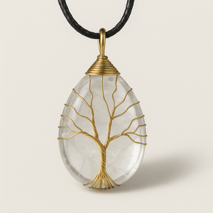 Collier pendentif en fil de cuivre avec arbre de vie, bijoux en alliage de cuivre de guérison naturelle, cadeau artisanal classique pour enfants - Product Image 1