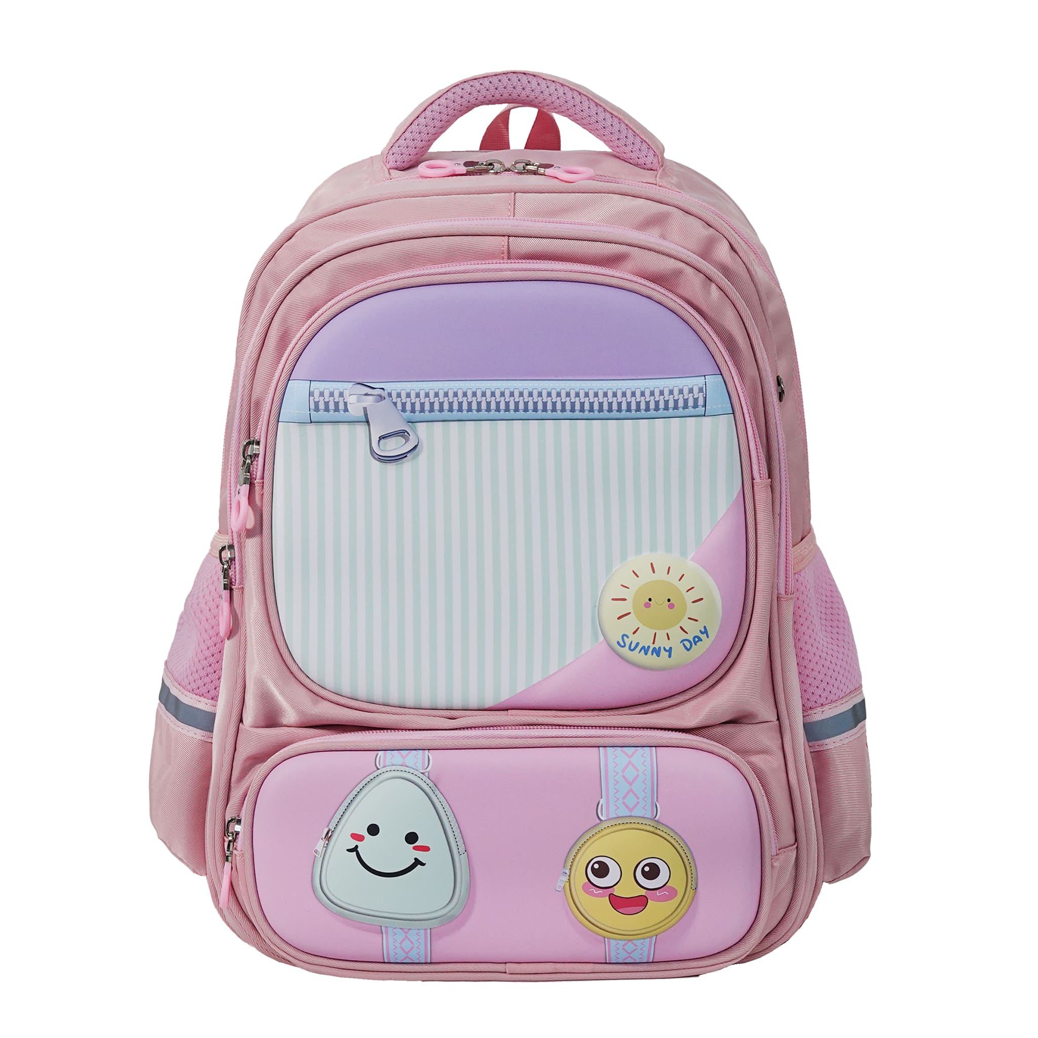 pink, dark blue, purple