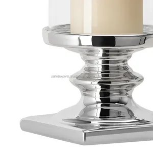 Bougeoir en métal symétrique fait à la main avec base en fer massif, centre de table pour Noël, mariage, décoration de la maison, fabriqué par Zahid Exports Inde - Product Image 4