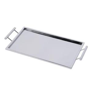 Plateau de service en acier inoxydable vintage de qualité supérieure avec poignées ornées pour la décoration intérieure forme et taille personnalisées au meilleur prix - Product Image 1