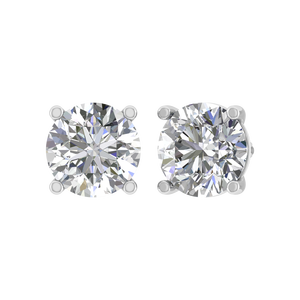Classique 925 argent Sterling VVS D Moissanite diamant boucles d'oreilles rondes 8.2mm quatre broches Solitaire femmes cadeau bijoux - Product Image 1