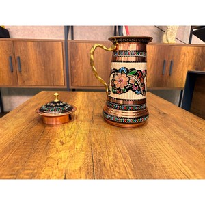 Pichet à eau exclusif en cuivre pur Design imprimé Articles utilitaires de cuisine de haute qualité Utilisation polyvalente Vaisselle Pichet à eau - Product Image 3