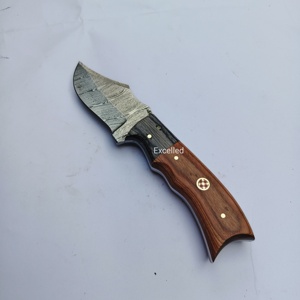 Nuevo cuchillo desollador de caza de acero de Damasco de alta calidad personalizado, cuchillo desollador de hoja fija, incluye Funda de cuero de primera calidad - Product Image 5