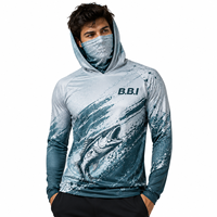Camisa de Pesca con Capucha para Hombre, Manga Larga, Impresión Personalizada, Ecológica, Ligera, Transpirable, de Secado Rápido, Antibacteriana, con Protección UV