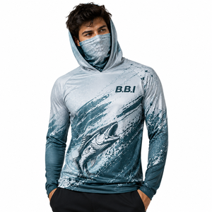 Chemise de pêche à capuche pour homme, manches longues, impression personnalisée, écologique, légère, respirante, séchage rapide, antibactérienne, protection UV - Product Image 5