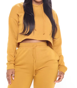 ชุดวอร์มฤดูหนาวสำหรับผู้หญิงชุดวิ่ง2ชิ้นกางเกงวอร์มผ้าถักลายระบายสำหรับผู้หญิง - Product Image 1