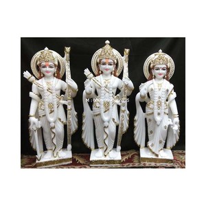 รูปปั้นพระราม ทำจากหินอ่อนมาครานาสีขาวธรรมชาติ ดีไซน์คลาสสิก งานแฮนด์เมด เหมาะสำหรับตกแต่งวัดพระราม และเป็นของขวัญ - Product Image 1