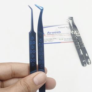 Haute Qualité L 45 Degrés Coeur Plasma Pince À Épiler Noir Bleu En Gros En Acier Inoxydable Extension De Cils Pince À Épiler Pointu - Product Image 4