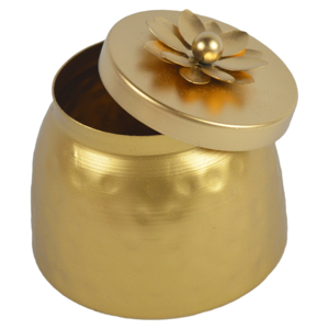 Pot à bonbons plaqué or avec gravure Design pot en métal décor à la maison ustensiles de cuisine conteneur à café fruits secs pots de service - Product Image 4