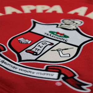 Logotipo personalizado 60% algodón 40% poliéster 350 GSM polar Chenille bordado carmesí rojo KAP pulóver Sudadera con capucha - Product Image 2