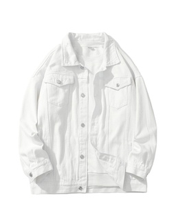 Veste en jean saisonnière tendance coupe ajustée pour homme Pure Edition Veste de moto en toile Design perforé Haut décontracté ample et surdimensionné - Product Image 1