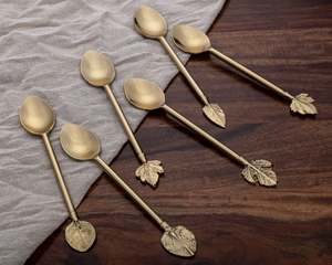 Cuillère de conception de feuille royale faite à la main utilise pour les ustensiles de cuisine cuillère à dîner de haute qualité au meilleur prix - Product Image 5