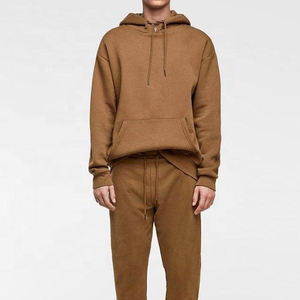 Ensemble de sweats à capuche et pantalons de survêtement avec logo personnalisé du service OEM Survêtement 100% coton épais Survêtements surdimensionnés pour unisexe - Product Image 5