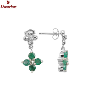 New Arrival Elegant Looking 925 Sterling Silver Jewelry <b>Emerald</b> Dyed Gemstone <b>Earring</b> for Women - Product Image 1