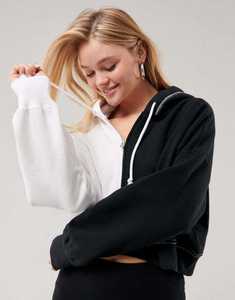 Full Sleeve Custom High Quality Cotton <b>Women</b> Winter Hooded Comfy <b>Fleece</b> Crop <b>Top</b> Pullover Hoodies Front Logo - Product Image 3