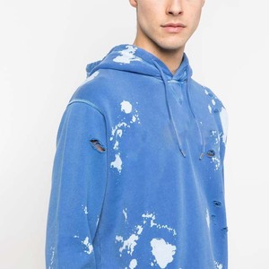 Jersey Unisex de algodón 100% de 500GSM, estilo de corte, lavado ácido para hombre, Sudadera con capucha de lana de gran tamaño para hombre, sudaderas con capucha lisas unisex - Product Image 4