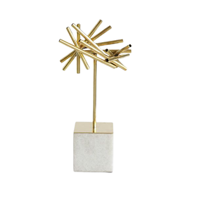 รูปปั้นนกโลหะที่มีฐานหินอ่อนและตกแต่งด้วยทองคำสำหรับตกแต่งบ้านและห้องนั่งเล่นเครื่องประดับสีทอง - Product Image 2