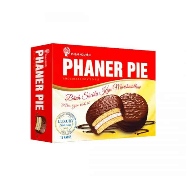 Phaner Pie 336G Giao Hàng Nhanh Sẵn Sàng Để Tàu Vòng Ngon Sô Cô La Tráng Bánh Với Marshmallow Nướng Hàng Hóa Túi Bao Bì