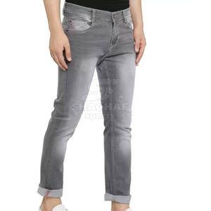 Pantalones Vaqueros para Hombre OEM, Corte Ajustado, Elásticos, Logotipo Personalizado Disponible, Venta al Por Mayor, Pantalones Lavados para Hombre - Product Image 4