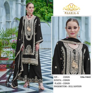 Precioso traje tradicional de talla grande Fox Georgette Salwar bordado elegante Codding boda paquistaní Salwar Kameez Dupatta vestido - Product Image 3