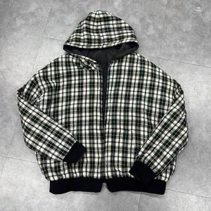 Sweat-shirts en coton lourd de style streetwear entièrement personnalisés OEM, sweat-shirts à carreaux en flanelle personnalisés, sweat-shirts à capuche à fermeture éclair inversée sur deux côtés, surdimensionnés pour hommes - Product Image 3