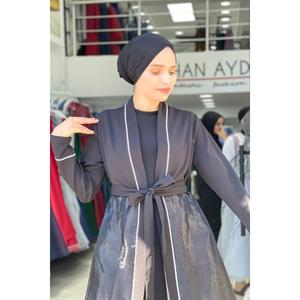 Cuffia nera Abaya con dettagli in doppia Organza e Abaya
