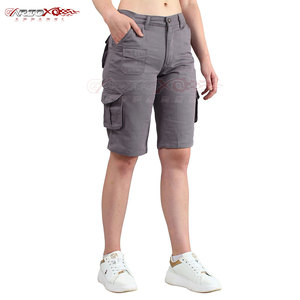 Pantalones cortos Cargo informales para mujer con bolsillos con solapa y cómodos pantalones cortos Cargo ligeros de cintura elástica para mujer - Product Image 4