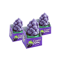 En gros, desserts glacés en forme de raisin violet, saveurs fruitées fraîches, glace 3D en forme de bâtonnet avec croûte de pépites de chocolat