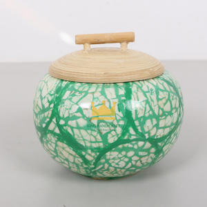 Precio barato tarro de bambú con incrustaciones de nácar o cáscara de huevo de alta calidad de la naturaleza que exporta artesanías vietnamitas - Product Image 1