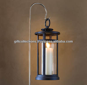 Top Quality Classic Outdoor Glass Floor Lantern <b>Garden</b> Decoration Model Candle Holder <b>Ornaments</b> Iron Wind Lanterns - Product Image 4