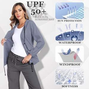 Cortavientos impermeable transpirable con estampado crudo para mujer, impermeable acolchado con capucha y sombrero desmontable - Product Image 1