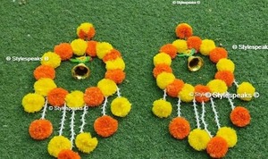 Belle guirlande de souci de perroquet Jhumar pour la décoration d'ouate décoration de Pooja décoration de scène Diwali - Product Image 4