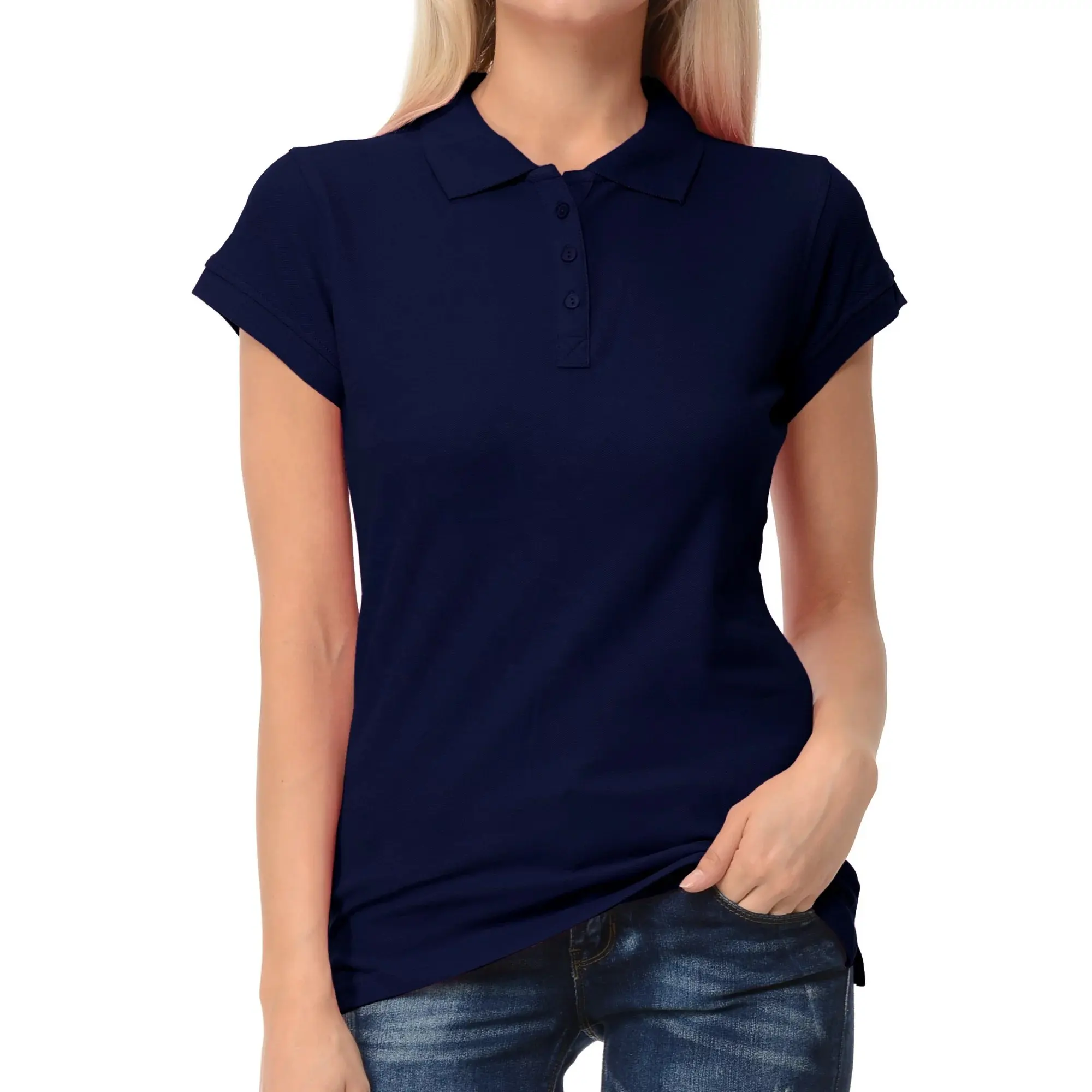 Logotipo de impresión bordado personalizado liso 100% algodón poliéster hombres mujeres uniforme Golf polos camisas