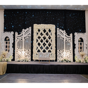 Scène de mariage de style victorien blanc UK DST Exportations Tendances Réceptions européennes Ensemble de décorations de toile de fond en fibre personnalisée - Product Image 2