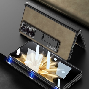 Pour Honor Magic V2 <span class=keywords><strong>GKK</strong></span> Coque de téléphone en cuir à charnière givrée intégrée avec support - Product Image 4