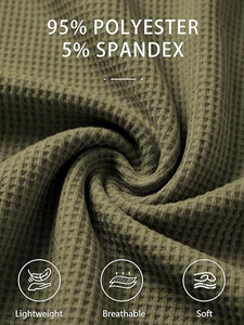 Sudadera con capucha de hombre con cremallera de un cuarto, 100% algodón, tejido gofrado, corte holgado, informal, manga larga, con bolsillos, transpirable - Product Image 5