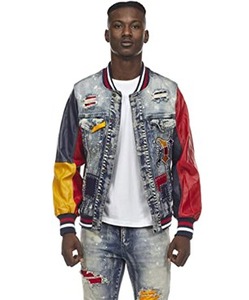 เสื้อแจ็กเก็ตเบสบอลผ้ากำมะหยี่สำหรับผู้ชายมีตัวอักษรแขนหนังเสื้อแจ็คเก็ตขนสัตว์ปักลายสำหรับผู้ชาย - Product Image 5