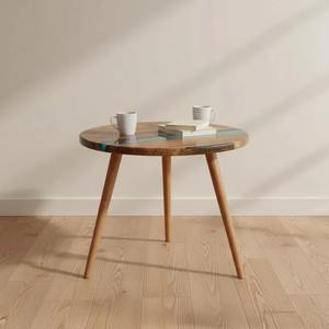 Mesa de Centro Decorativa de Resina Ecológica con Incrustaciones, Muebles Hechos a Mano para la Sala de Estar, Decoración del Hogar con Calidad de Exportación - Product Image 1