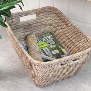 Artex Green Earth Set 2 Purbeck Rattan Wicker Handmade Eco-Friendly Modern <b>Rectangle</b> <b>Storage</b> <b>Baskets</b> Natural Rattan - Product Image 5