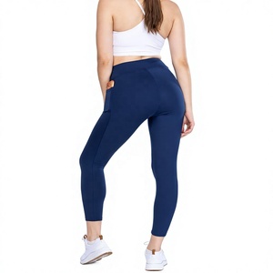 Women <b>High</b> <b>Waist</b> Seamless Yoga <b>Leggings</b> Full Length Solid Color Pockets Four-Way Stretch Elastic <b>Waist</b> Breathable Spandex - Product Image 1