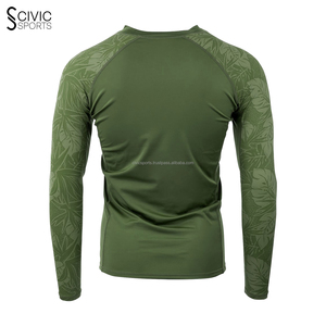 เสื้อแรชการ์ดแบบสีสำหรับผู้ใหญ่ผ้าโพลีเอสเตอร์ชุดป้องกันผดผื่นออกแบบโลโก้ได้ตามต้องการ - Product Image 3