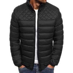 Chaqueta acolchada cálida de invierno ajustada para hombre, chaqueta acolchada de lona con cuello levantado a prueba de viento, chaqueta acolchada - Product Image 2