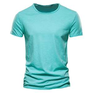 2025 tout nouveau t-shirt pour hommes t-shirt à manches courtes en coton de couleur pure - Product Image 2